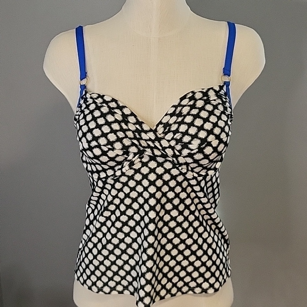 Swim Systems Collection Underwire Adjustable Strap Tankini Top Size 32DD
